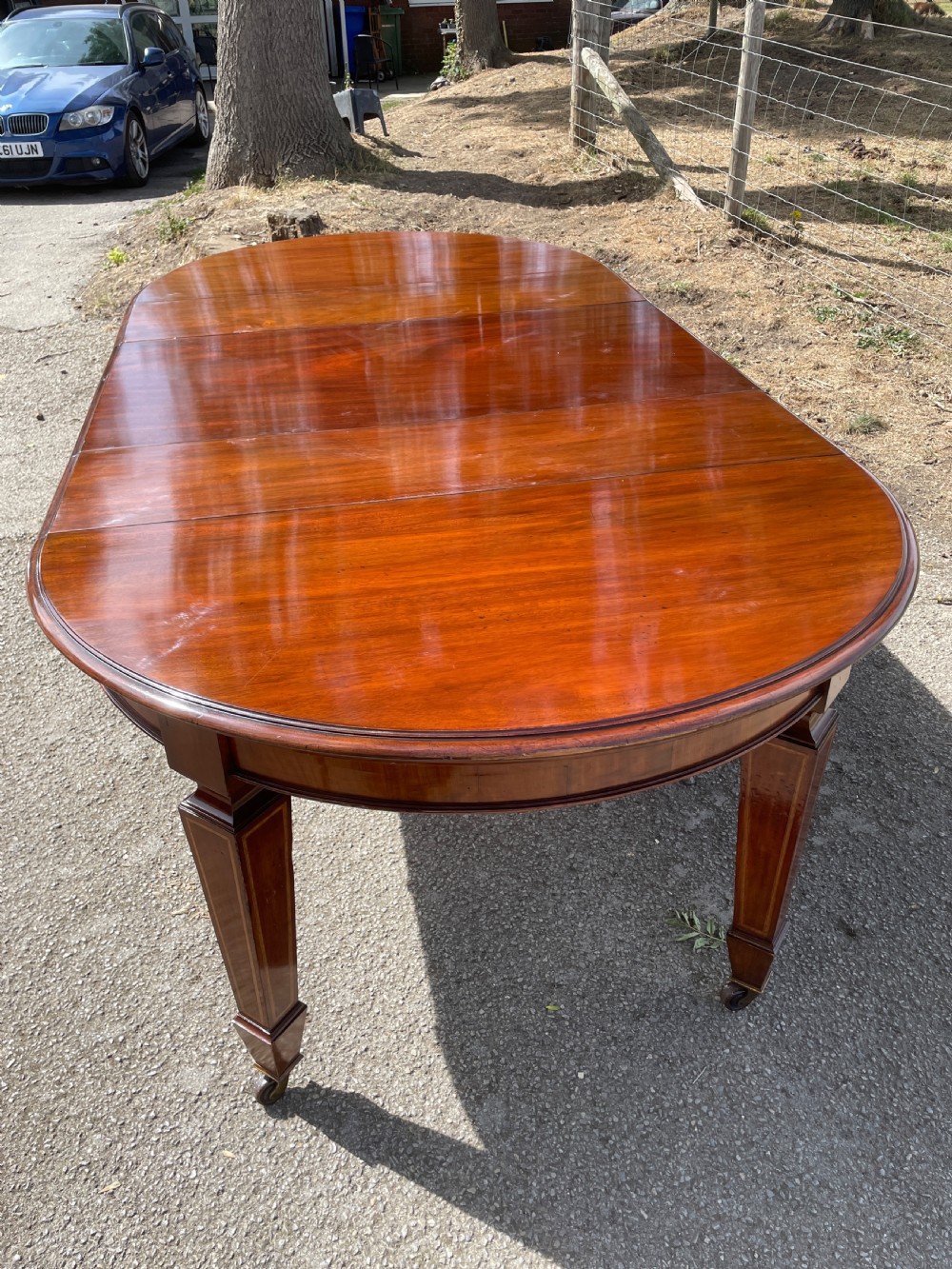 C19TH mahogany 8 seater wind out dining table by Robson Newcastle  View II