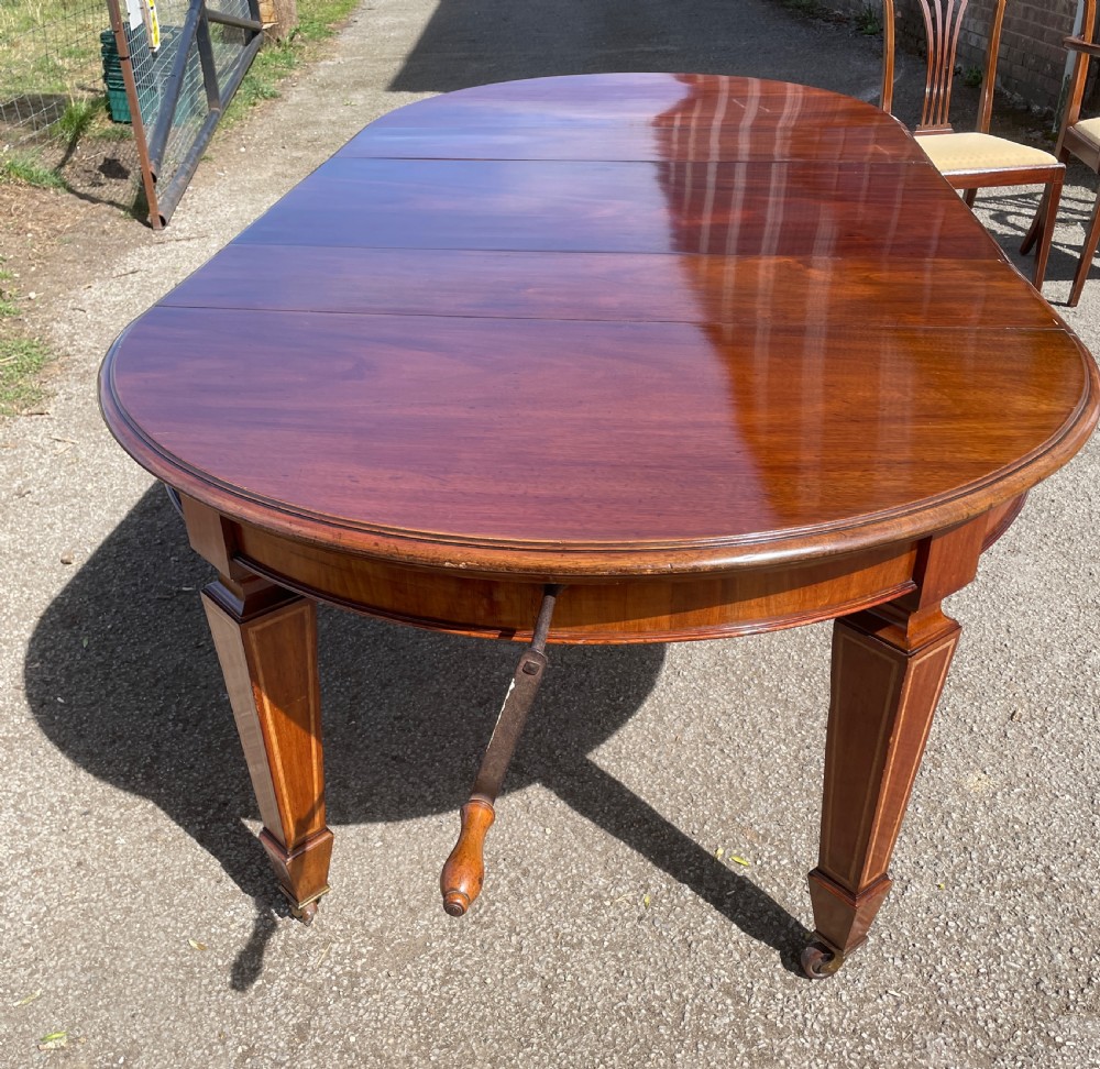 C19TH mahogany 8 seater wind out dining table by Robson Newcastle  View IV