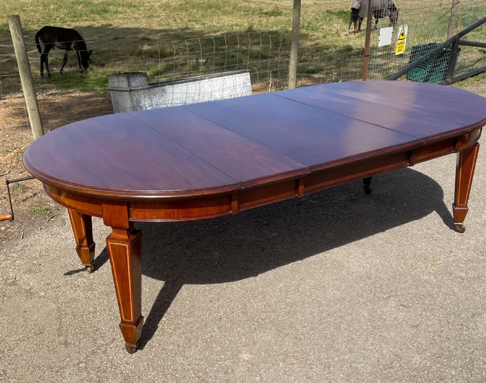 C19TH mahogany 8 seater wind out dining table by Robson Newcastle  View V