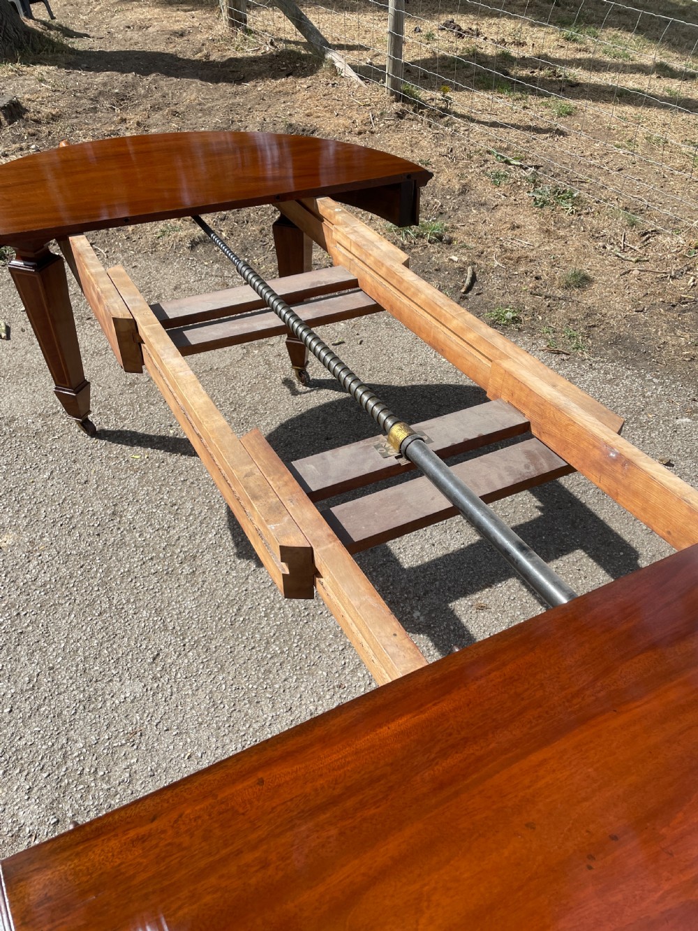 C19TH mahogany 8 seater wind out dining table by Robson Newcastle  View VI