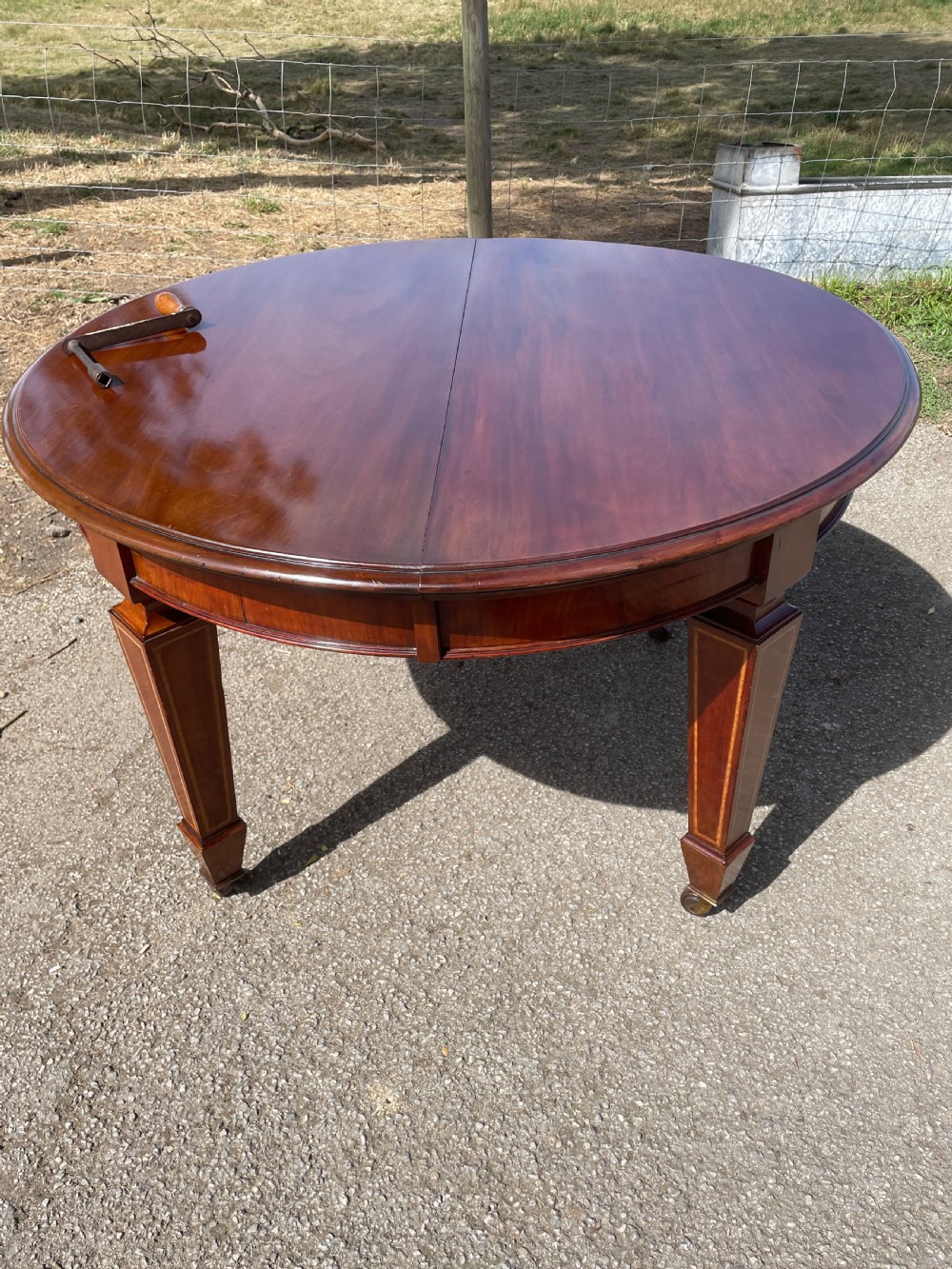 C19TH mahogany 8 seater wind out dining table by Robson Newcastle  View VIII