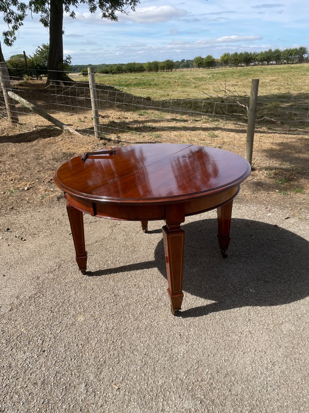 C19TH mahogany 8 seater wind out dining table by Robson Newcastle  View IX