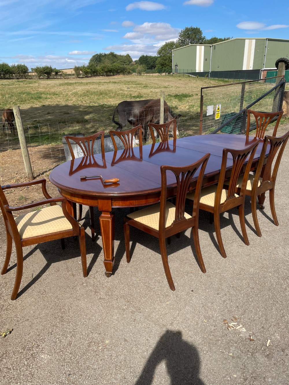 C19TH mahogany 8 seater wind out dining table by Robson Newcastle  View XI