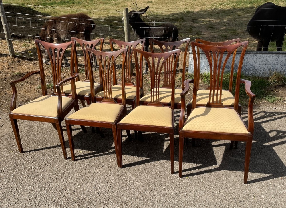 Late Victorian set of 8 mahogany dining chairs 