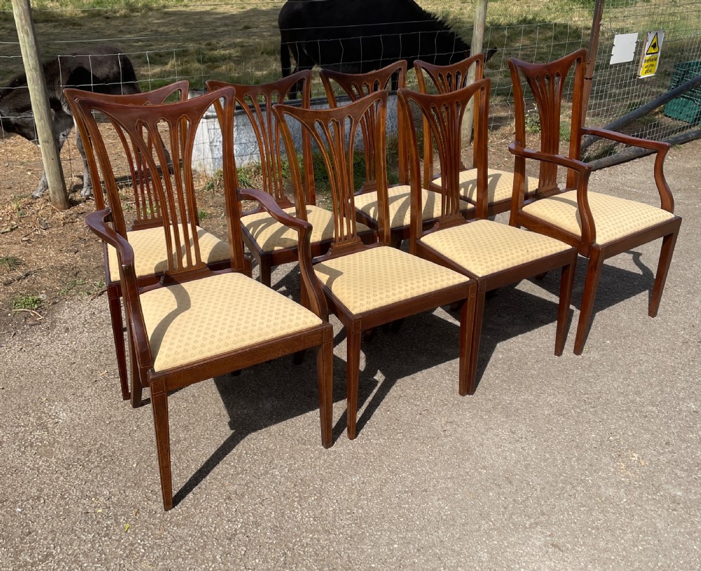 Late Victorian set of 8 mahogany dining chairs  View II
