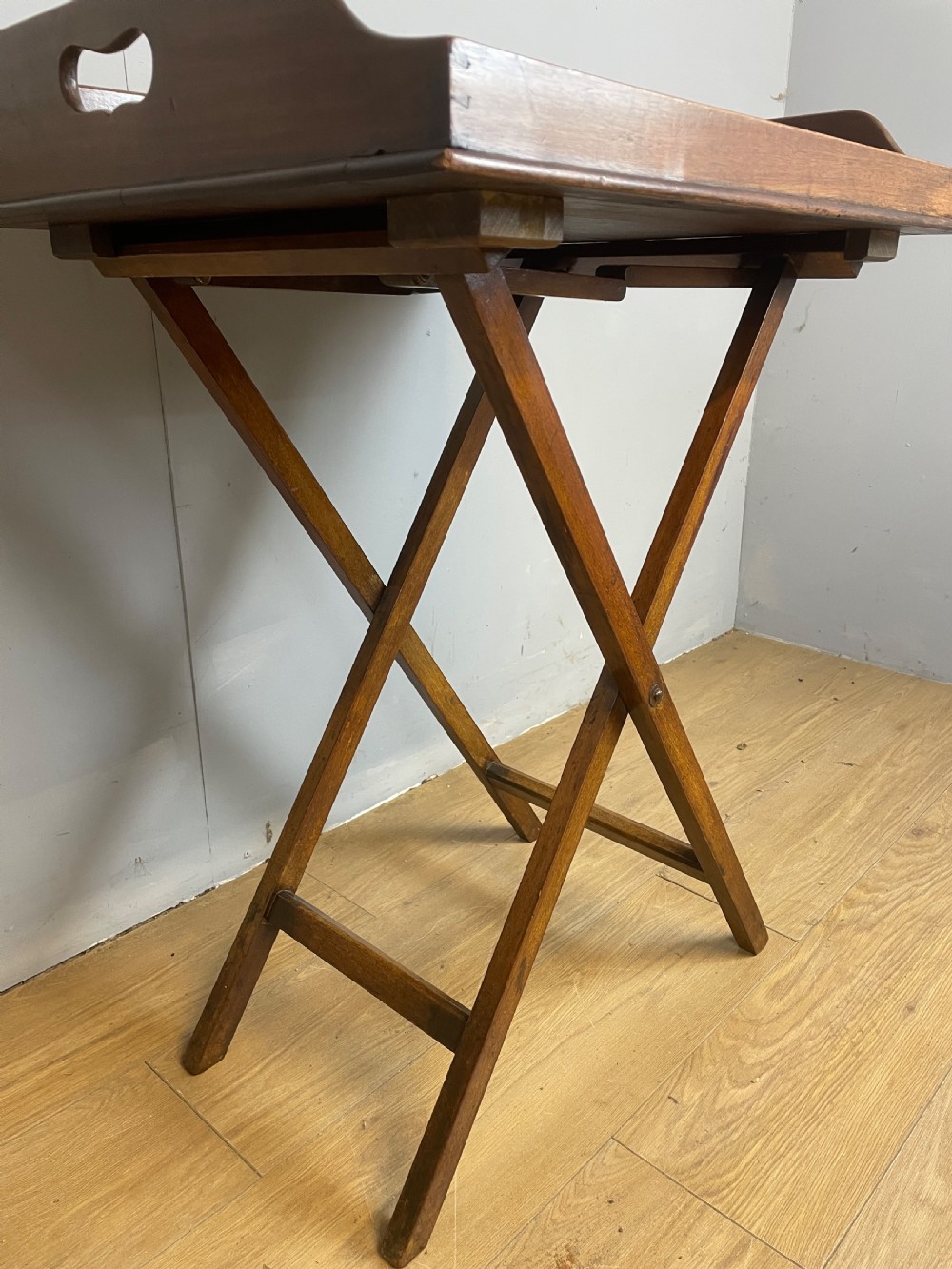C19TH mahogany butlers tray on stand  View VI
