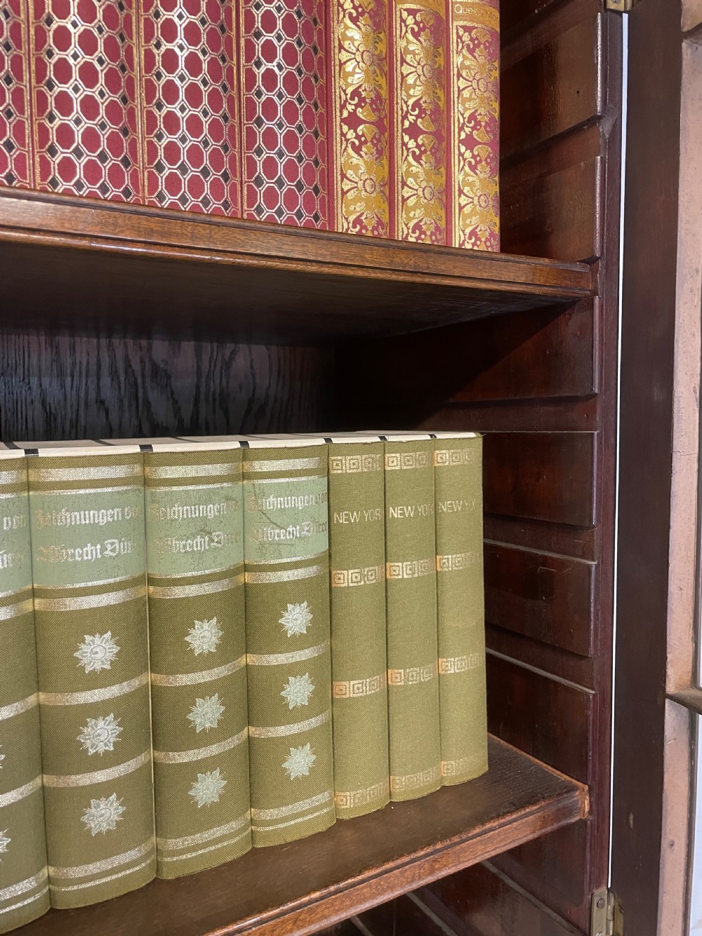 C19TH Sheraton revival inlaid mahogany bookcase over cupboard  View XV