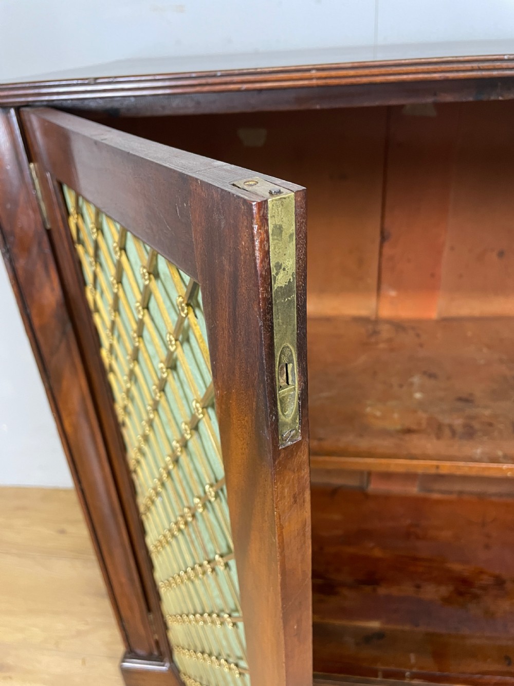 Late Regency mahogany two door side cabinet  View IX