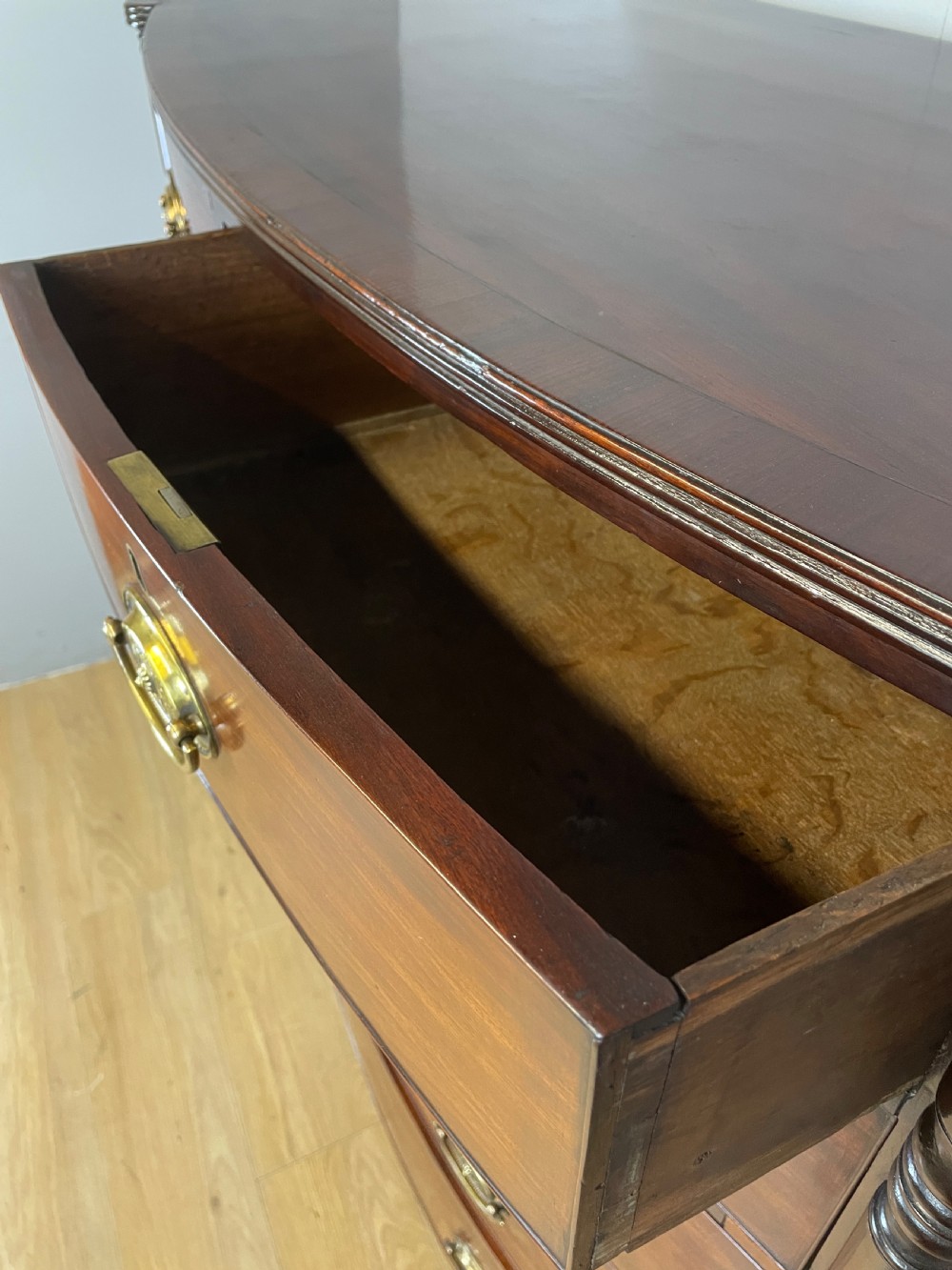 Regency mahogany bow front chest of drawers  View VII