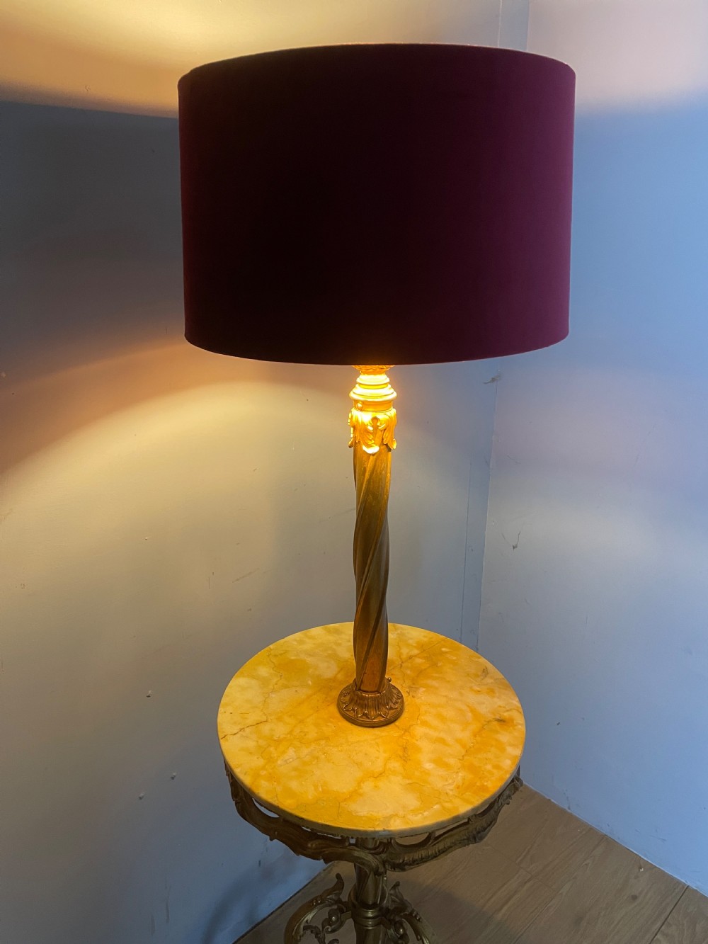 Brass and onyx Rococo standard lamp  View II