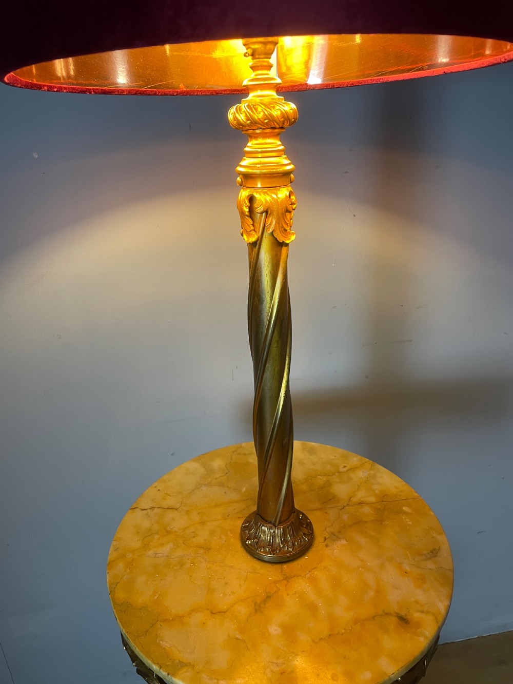 Brass and onyx Rococo standard lamp  View III