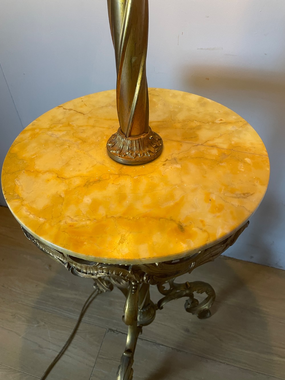 Brass and onyx Rococo standard lamp  View V