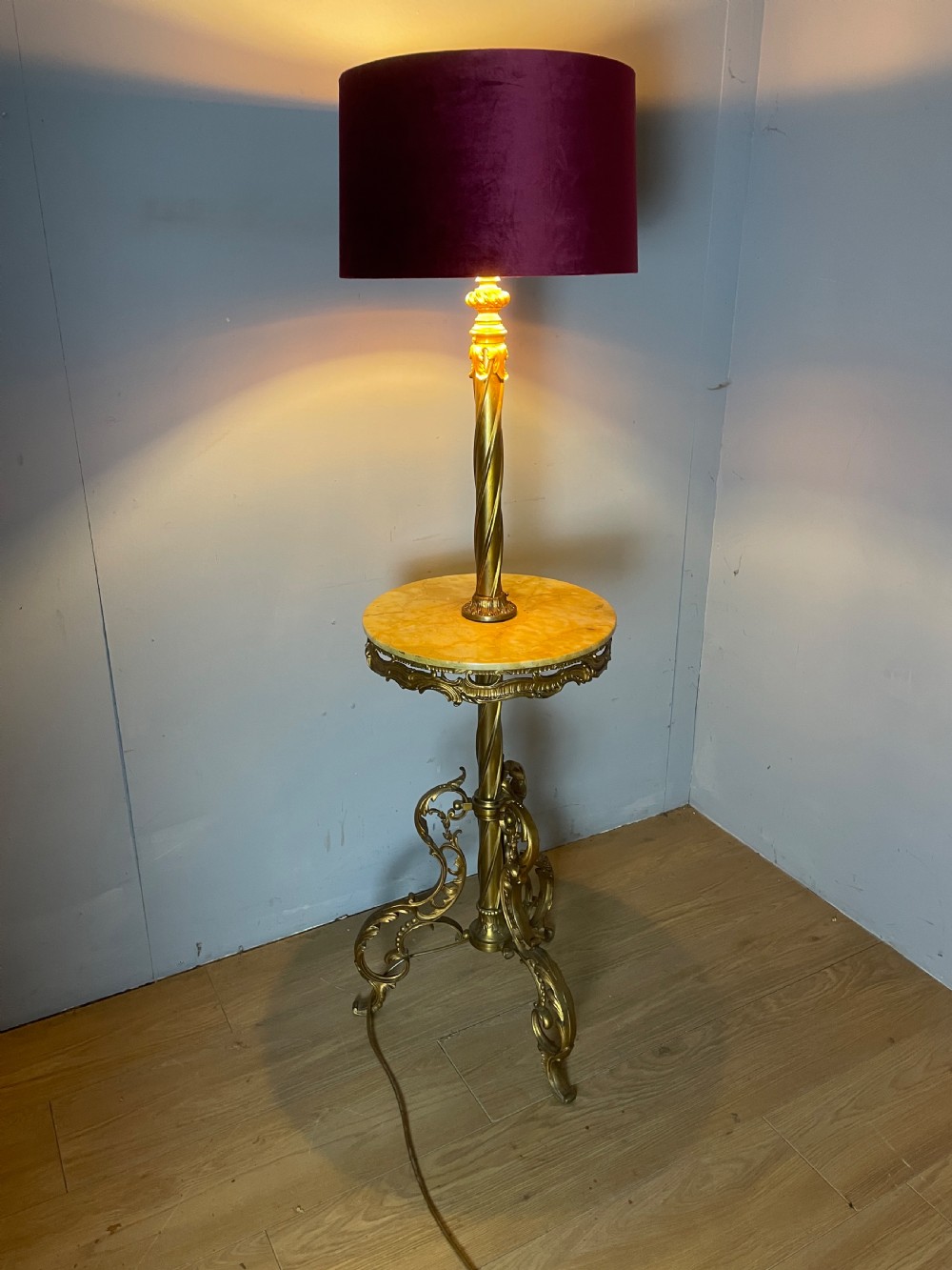 Brass and onyx Rococo standard lamp  View VI