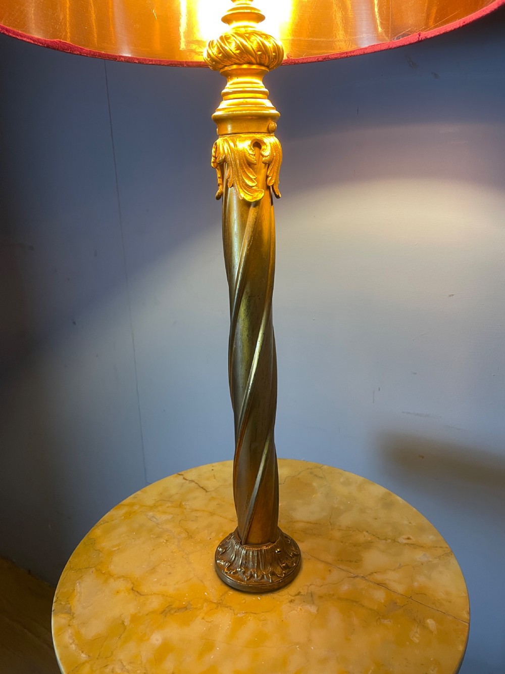 Brass and onyx Rococo standard lamp  View X