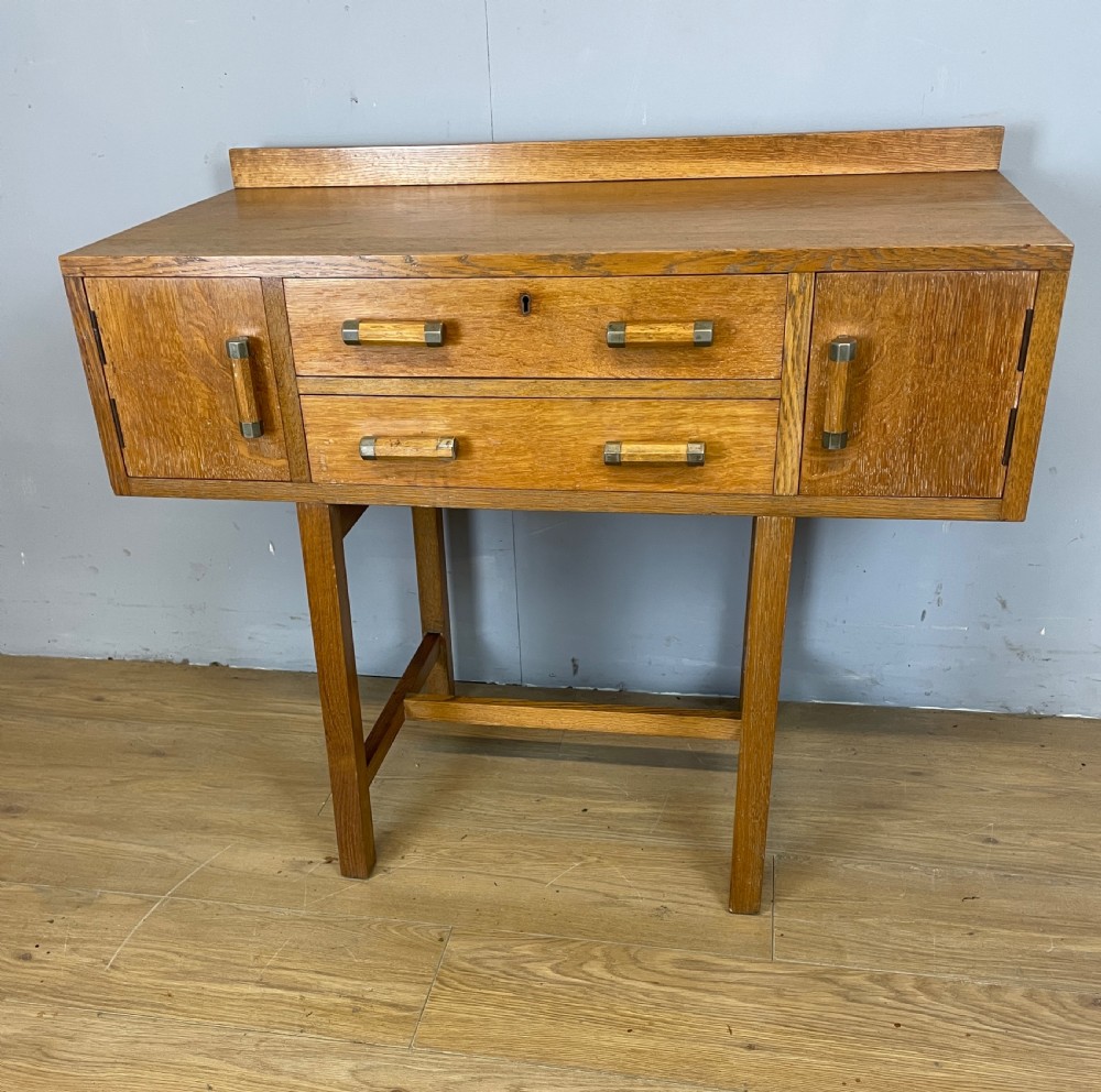 Art Deco solid golden oak side cabinet 