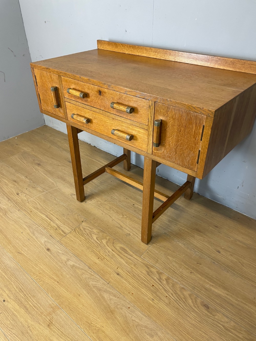 Art Deco solid golden oak side cabinet  View II