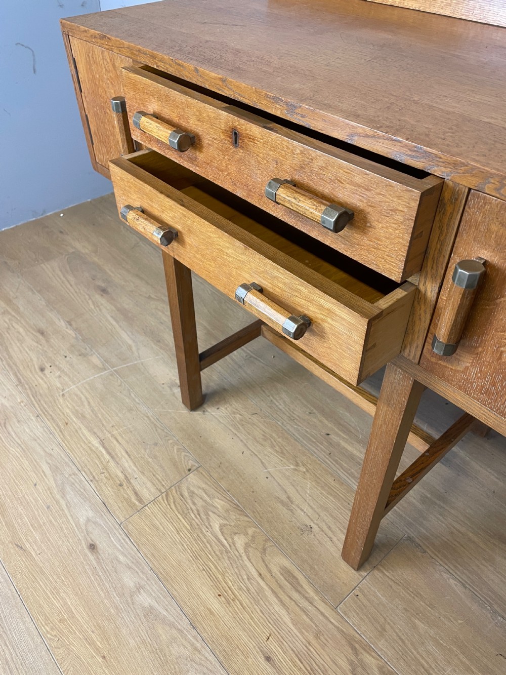 Art Deco solid golden oak side cabinet  View VI