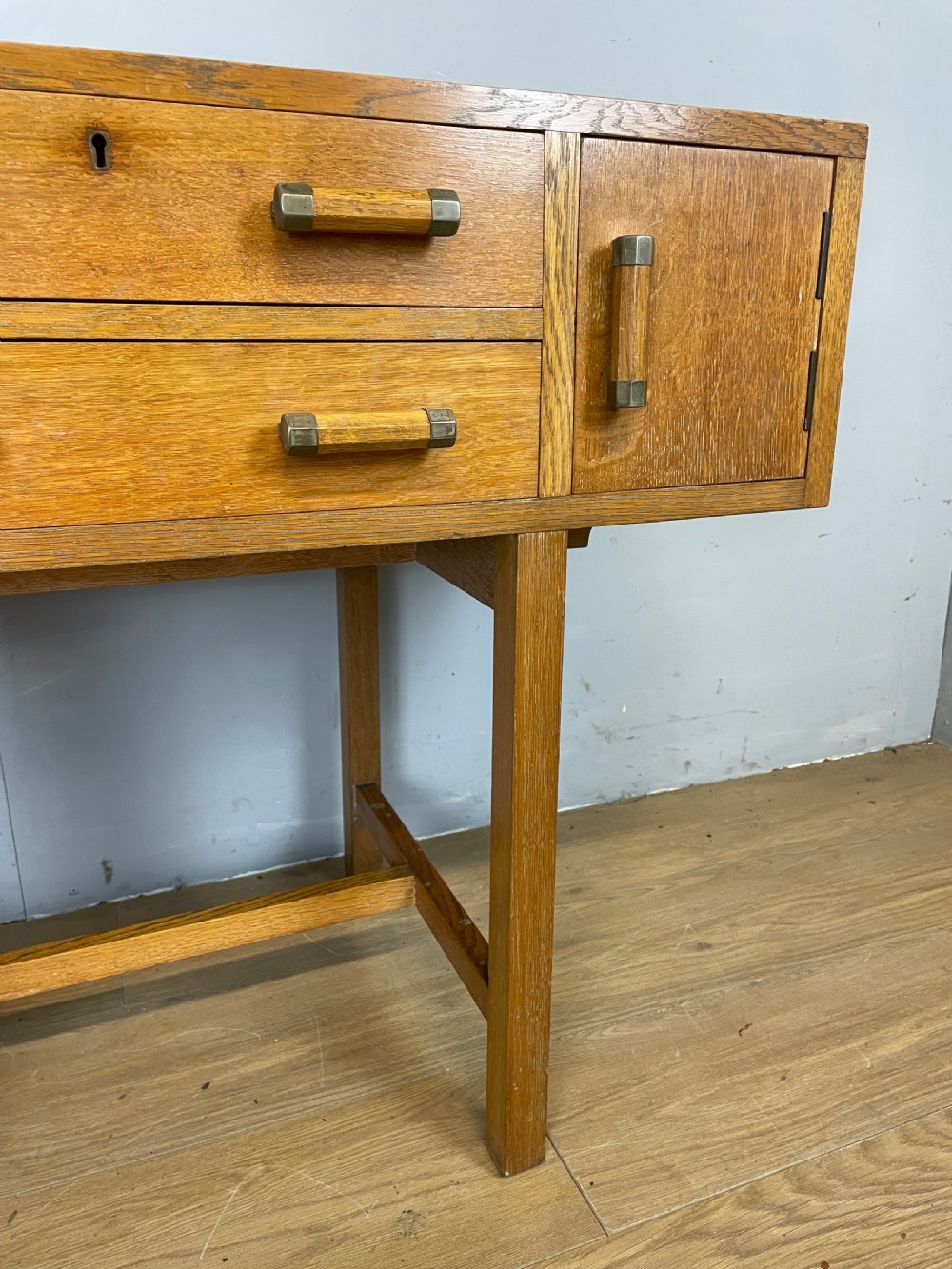 Art Deco solid golden oak side cabinet  View VIII