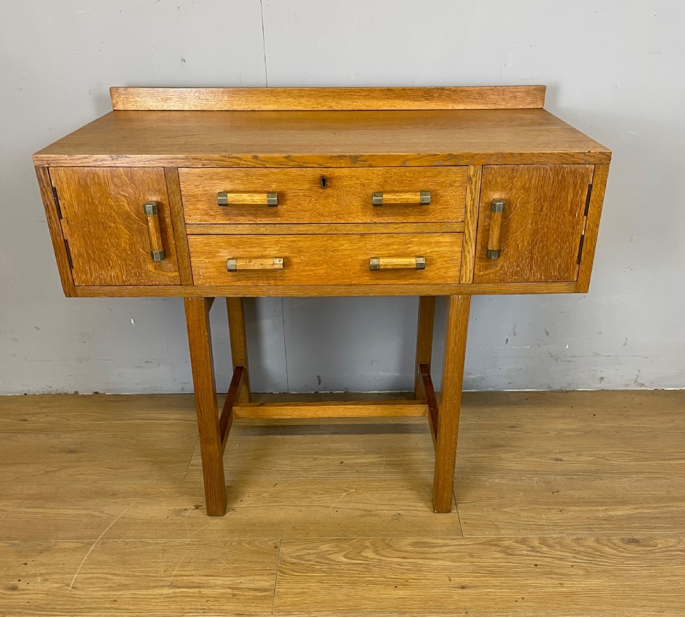 Art Deco solid golden oak side cabinet  View IX