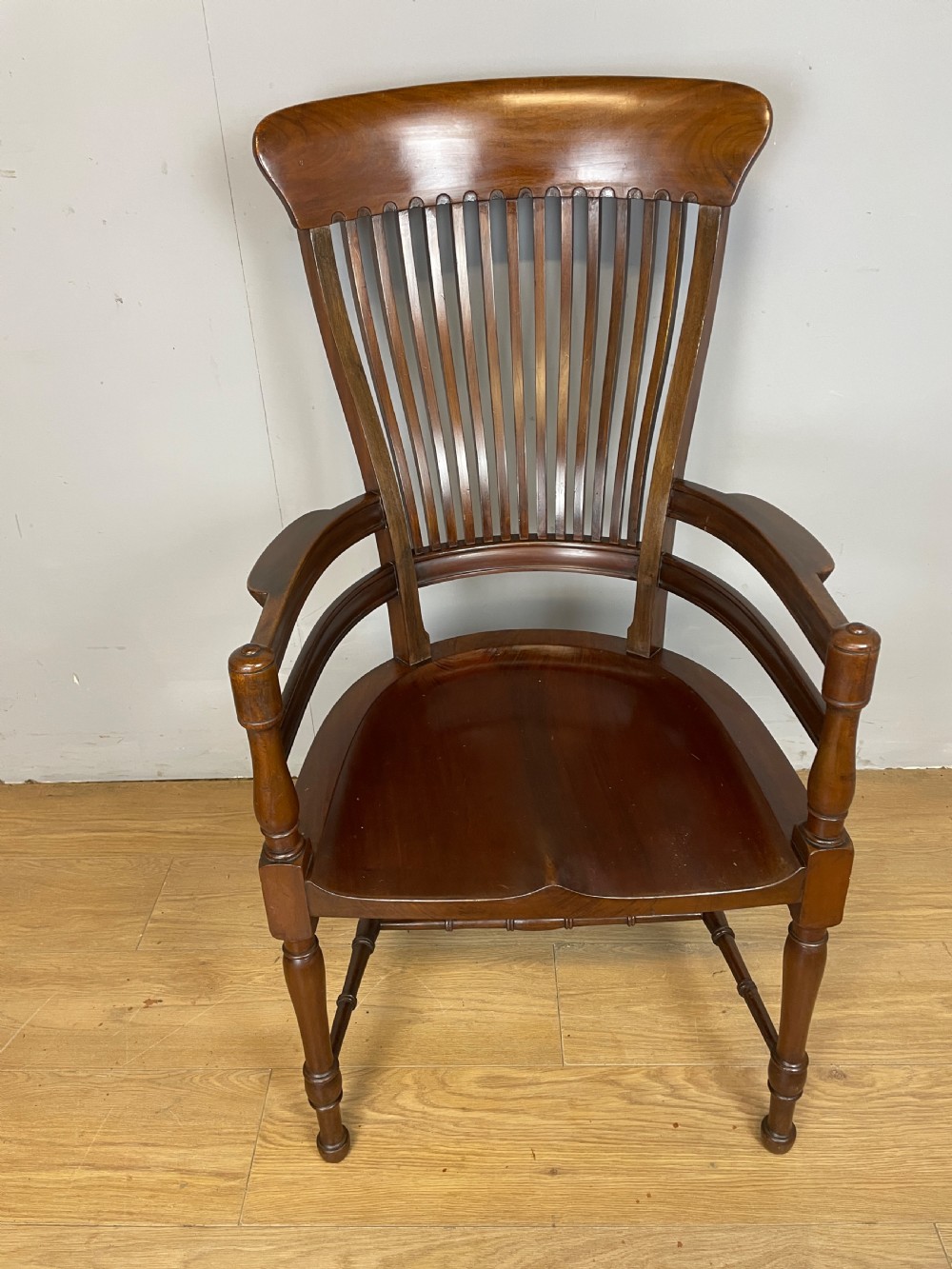 Arts and crafts walnut armchair in the manner of Godwin  View II