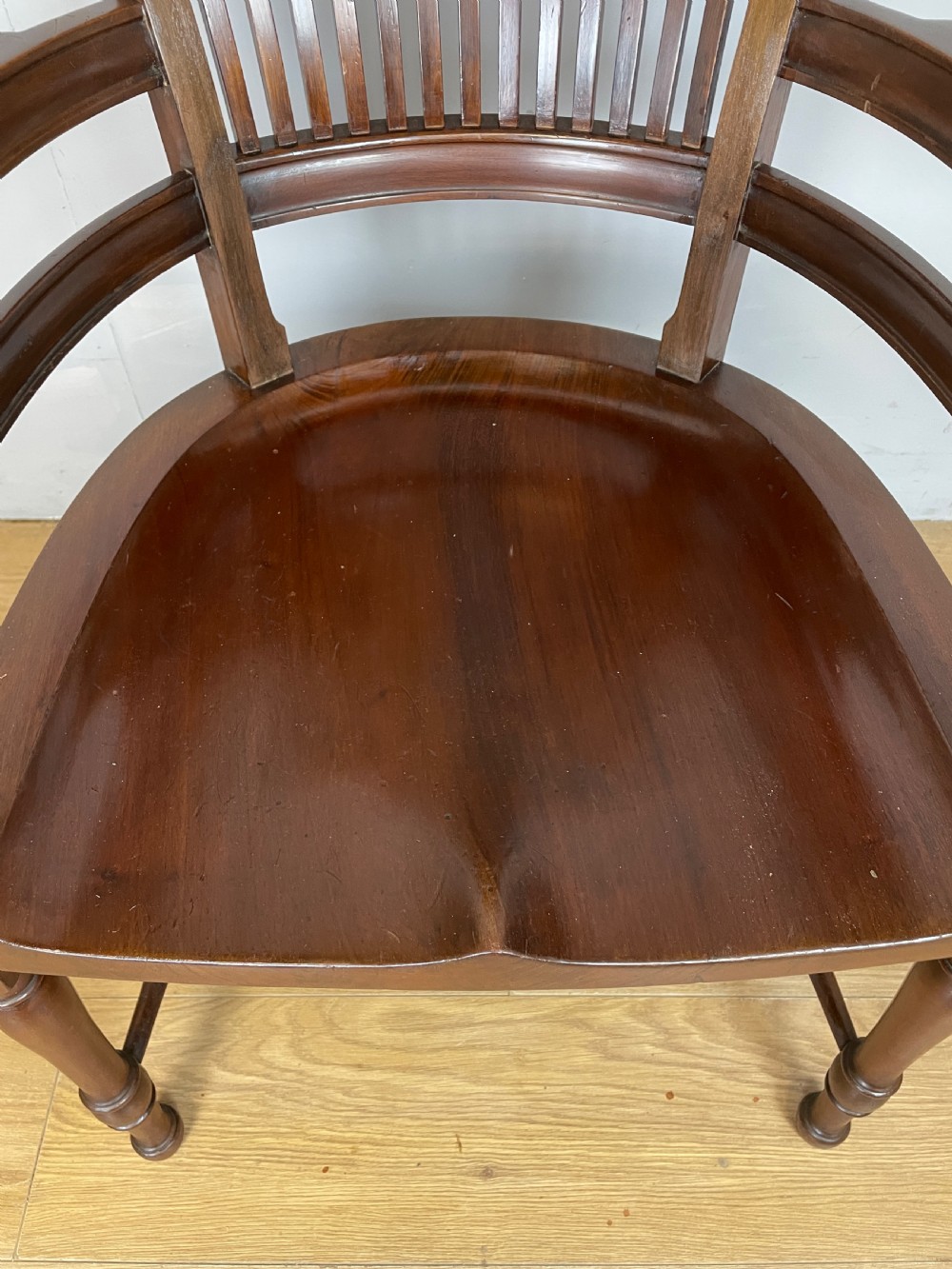 Arts and crafts walnut armchair in the manner of Godwin  View III