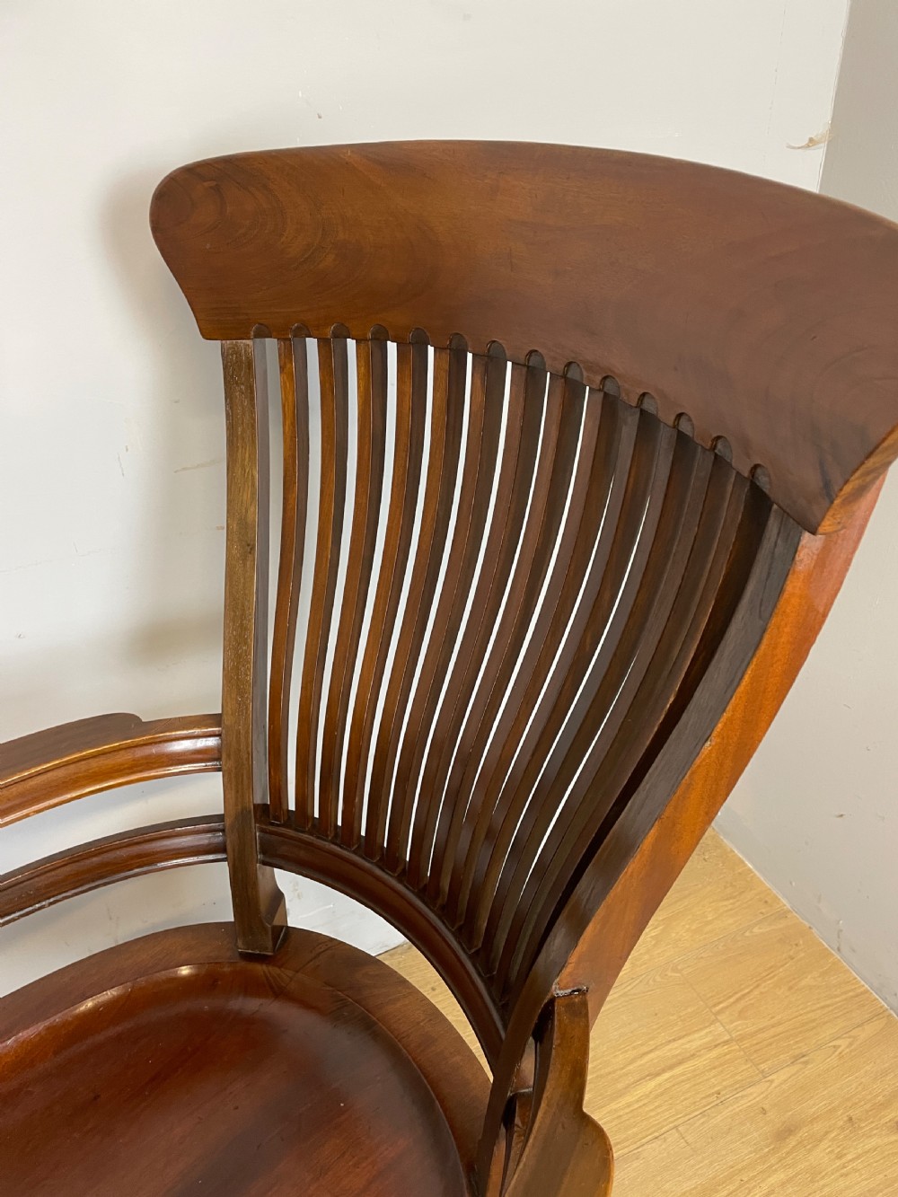Arts and crafts walnut armchair in the manner of Godwin  View VI