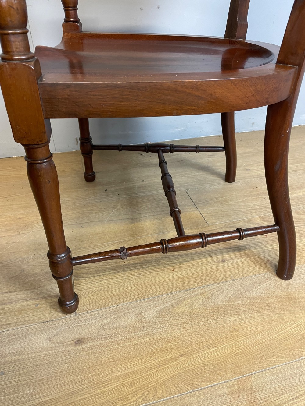Arts and crafts walnut armchair in the manner of Godwin  View VIII
