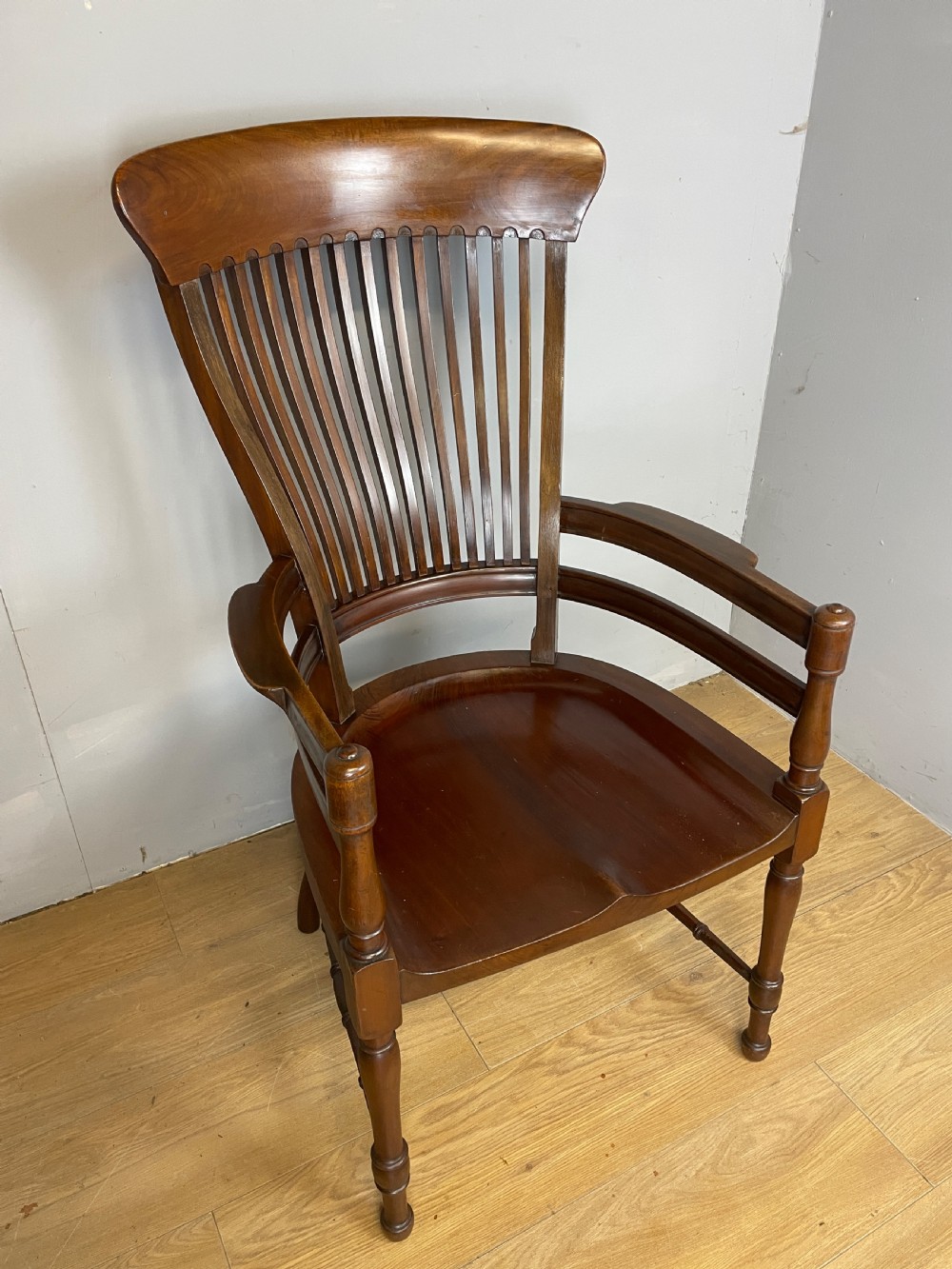 Arts and crafts walnut armchair in the manner of Godwin  View X