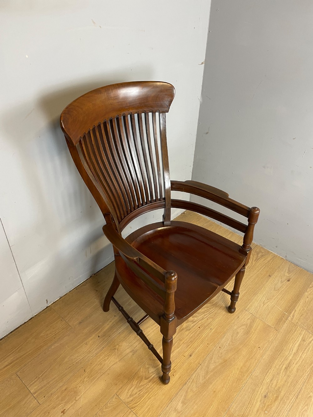 Arts and crafts walnut armchair in the manner of Godwin  View XI