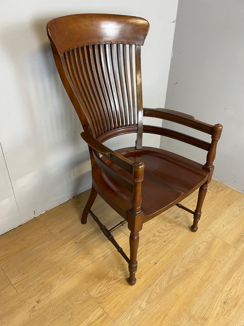 Arts and crafts walnut armchair in the manner of Godwin  View XII