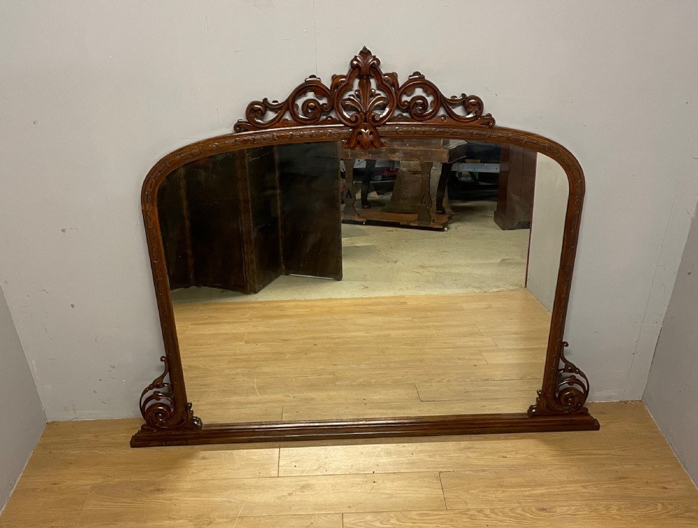 C19TH large carved walnut overmantel  View VIII
