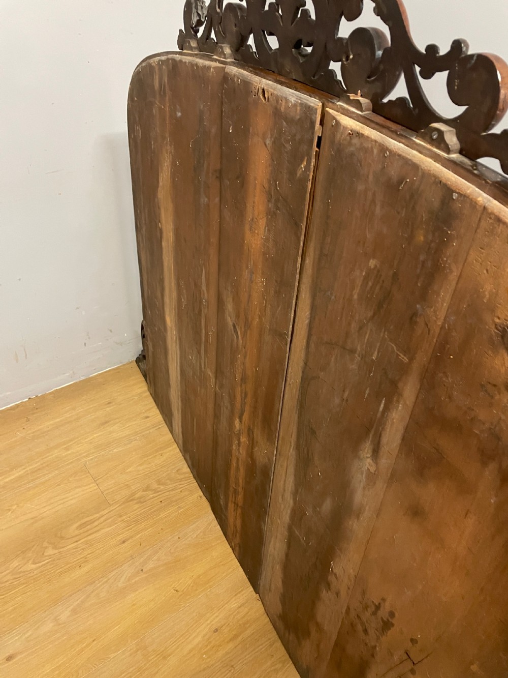 C19TH large carved walnut overmantel  View X
