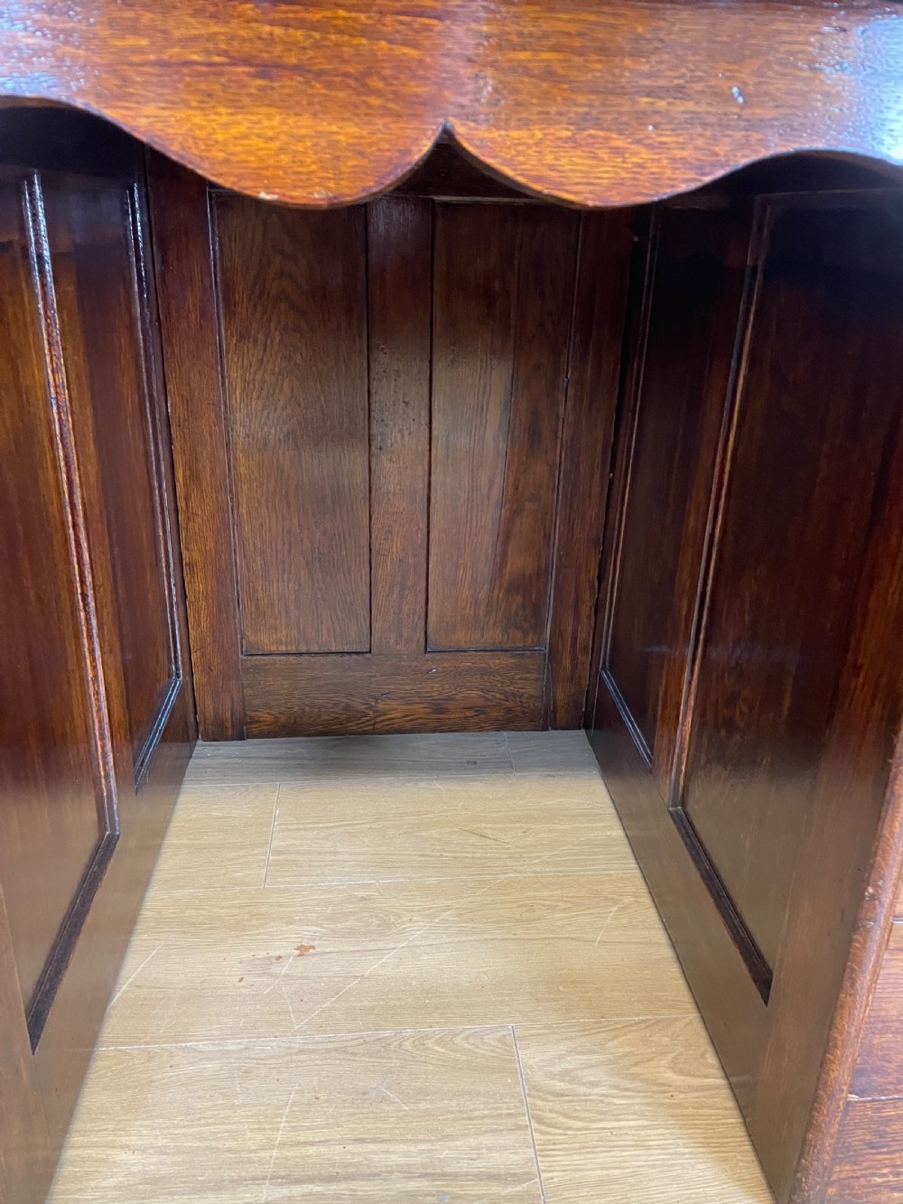 Edwardian solid oak roll top desk  View VIII