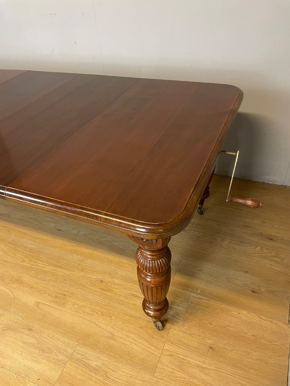 C19TH solid walnut wind out dining table  View IV