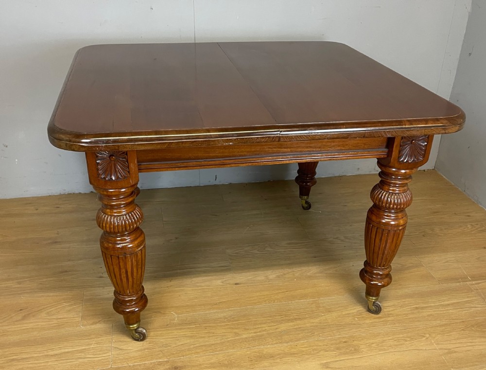 C19TH solid walnut wind out dining table  View VIII