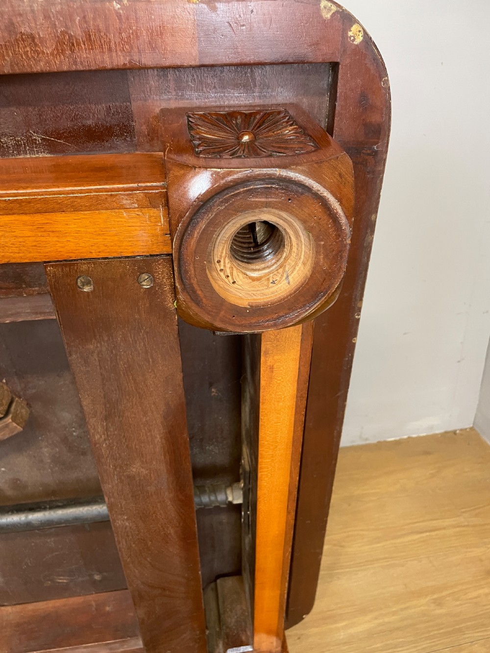 C19TH solid walnut wind out dining table  View XI