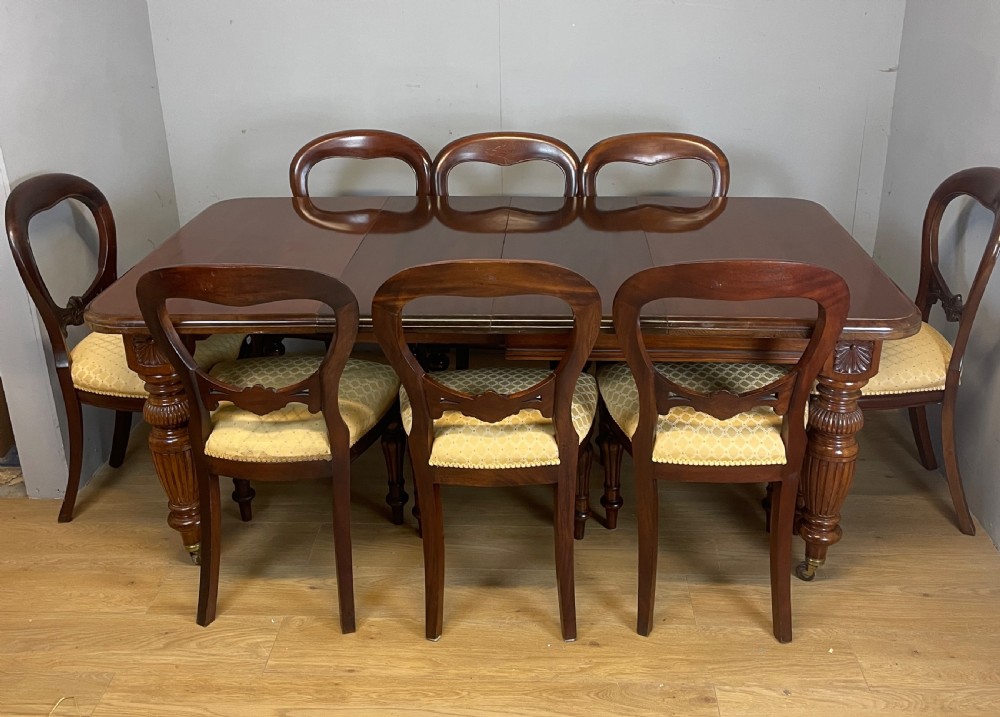 C19TH solid walnut wind out dining table  View XII