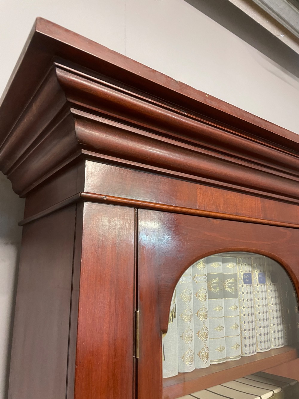 C19TH mahogany library bookcase over cupboard circa 1870 View IV