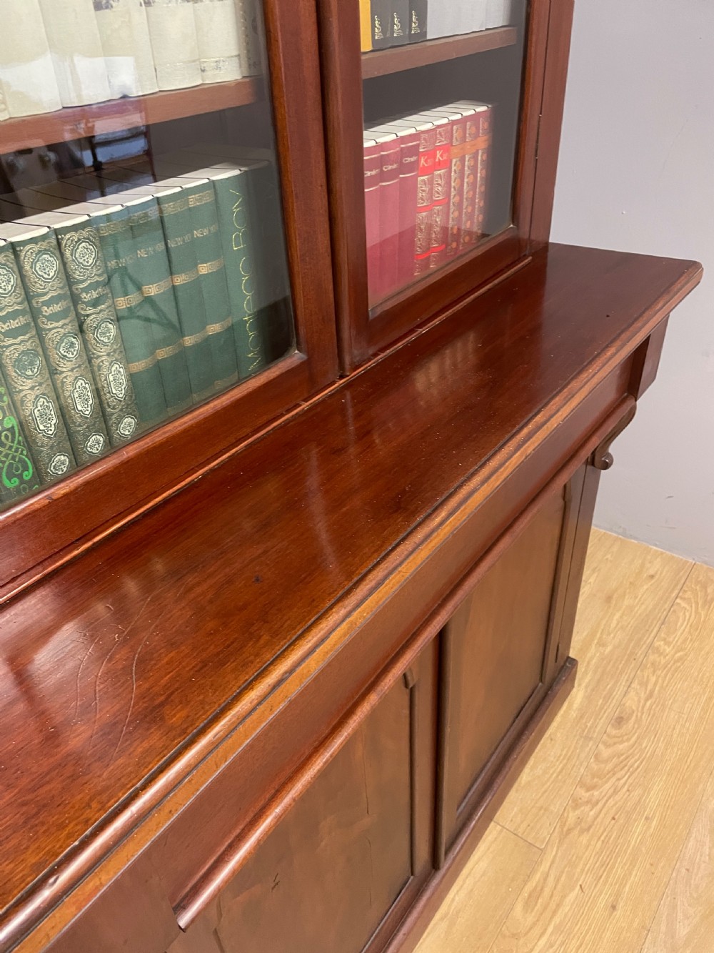 C19TH mahogany library bookcase over cupboard circa 1870 View VI