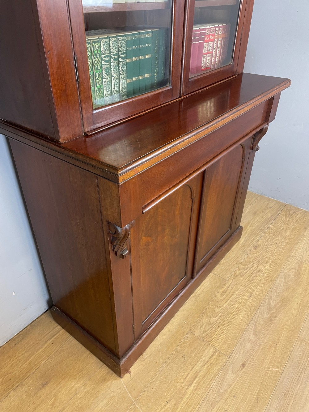 C19TH mahogany library bookcase over cupboard circa 1870 View IX