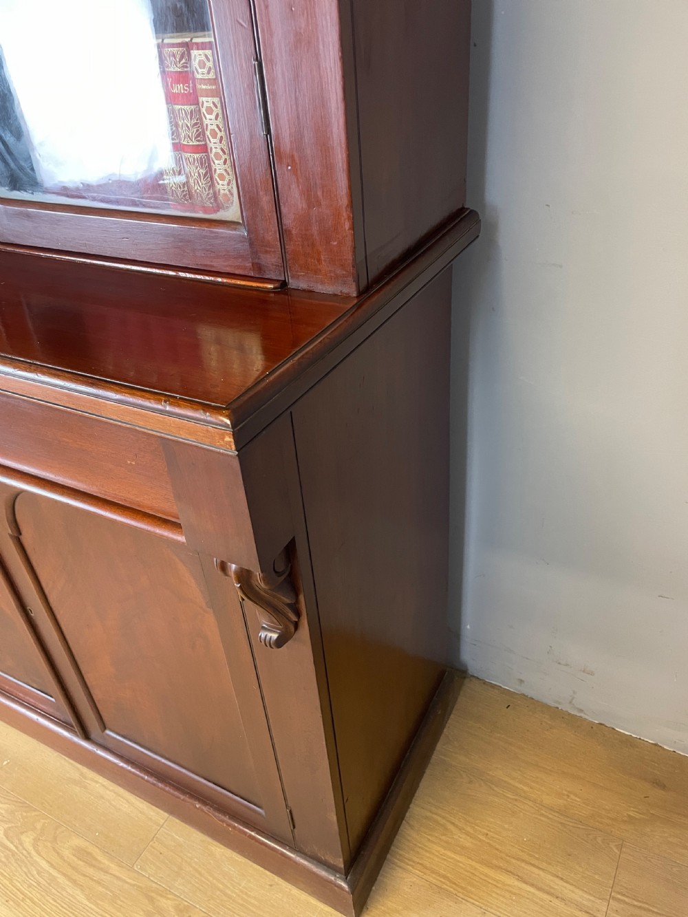 C19TH mahogany library bookcase over cupboard circa 1870 View X