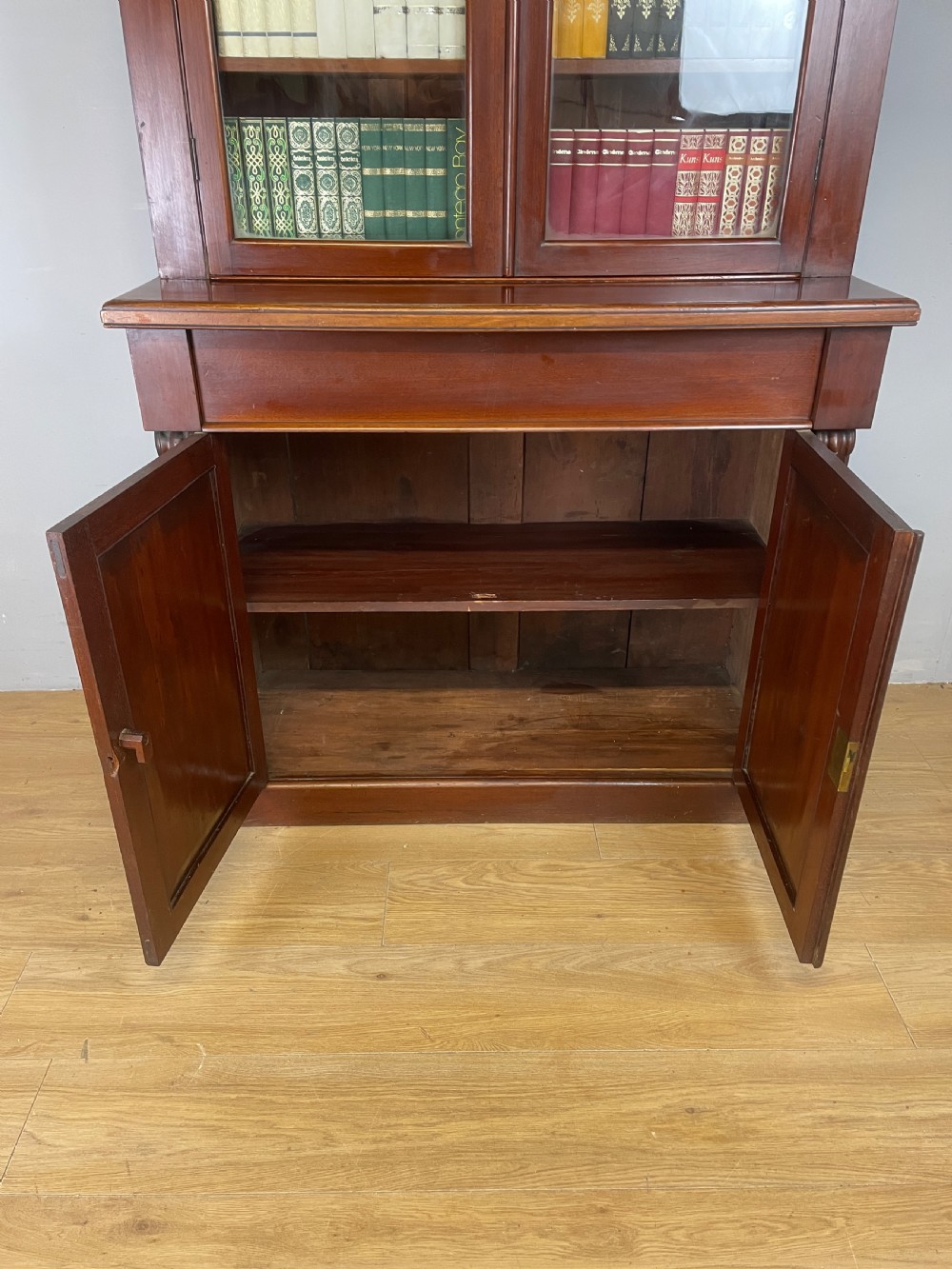 C19TH mahogany library bookcase over cupboard circa 1870 View XIII