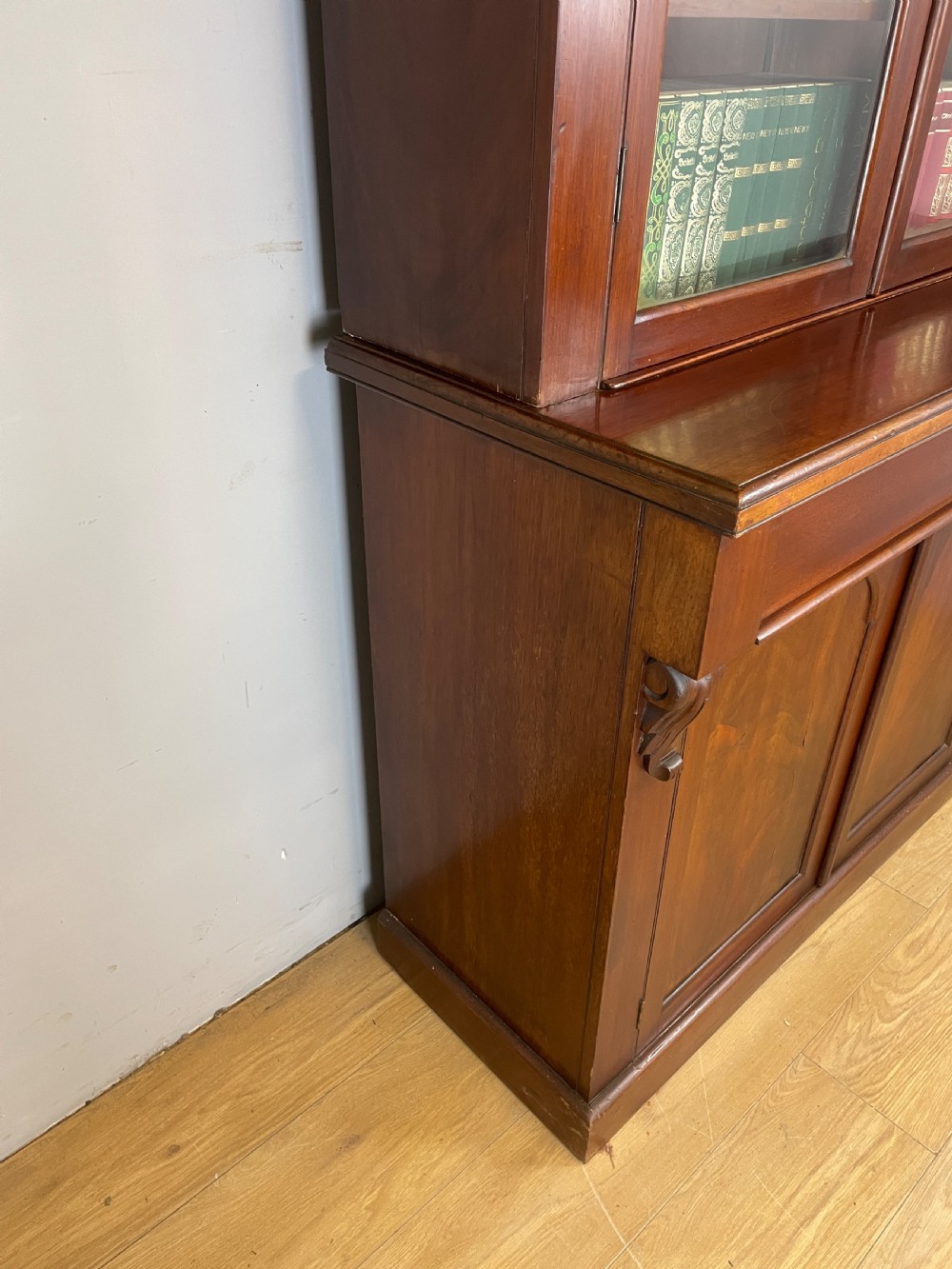 C19TH mahogany library bookcase over cupboard circa 1870 View XV