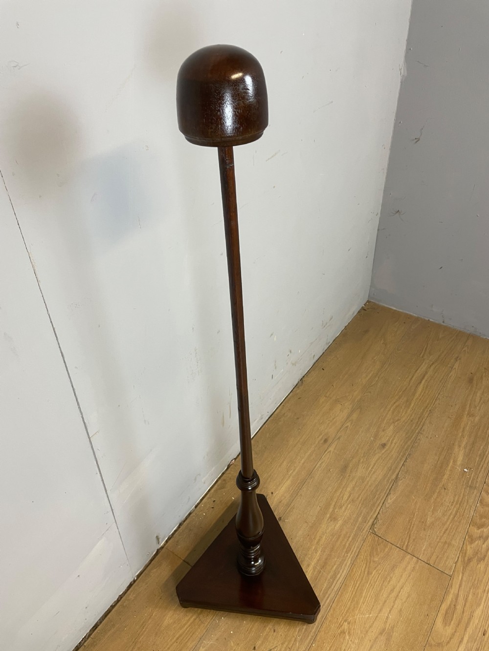 Regency mahogany wig stand on tripartite base  View V