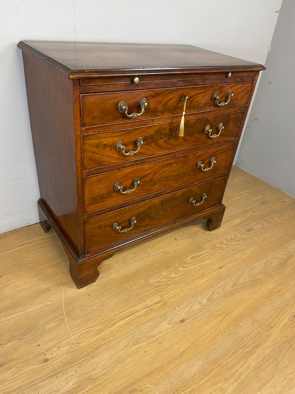 George III flame mahogany dressing chest circa 1770  View XIII