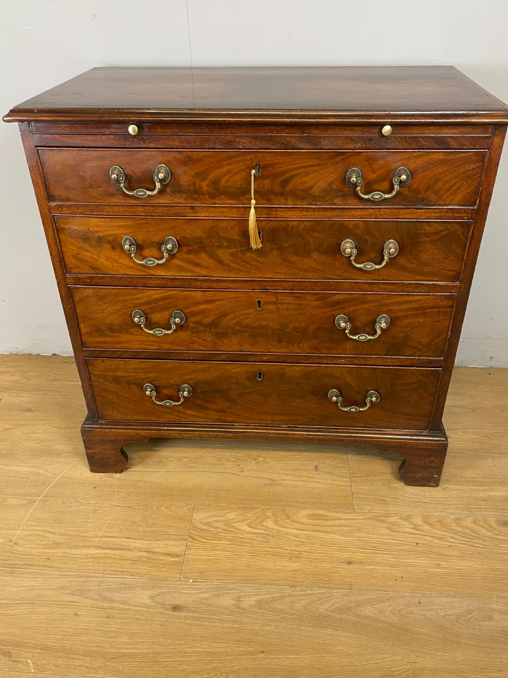 George III flame mahogany dressing chest circa 1770  View XIV