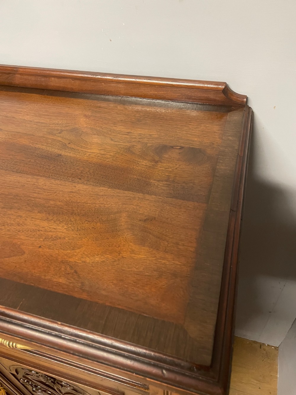 C19th solid carved walnut sideboard  View V