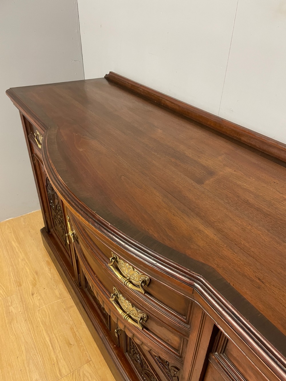 C19th solid carved walnut sideboard  View VII