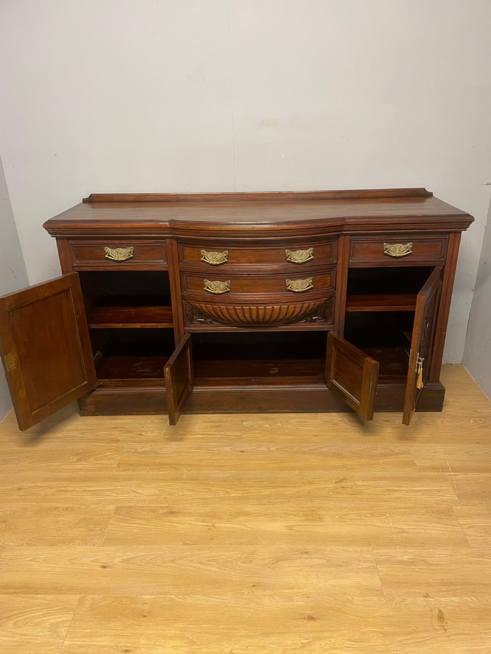 C19th solid carved walnut sideboard  View X