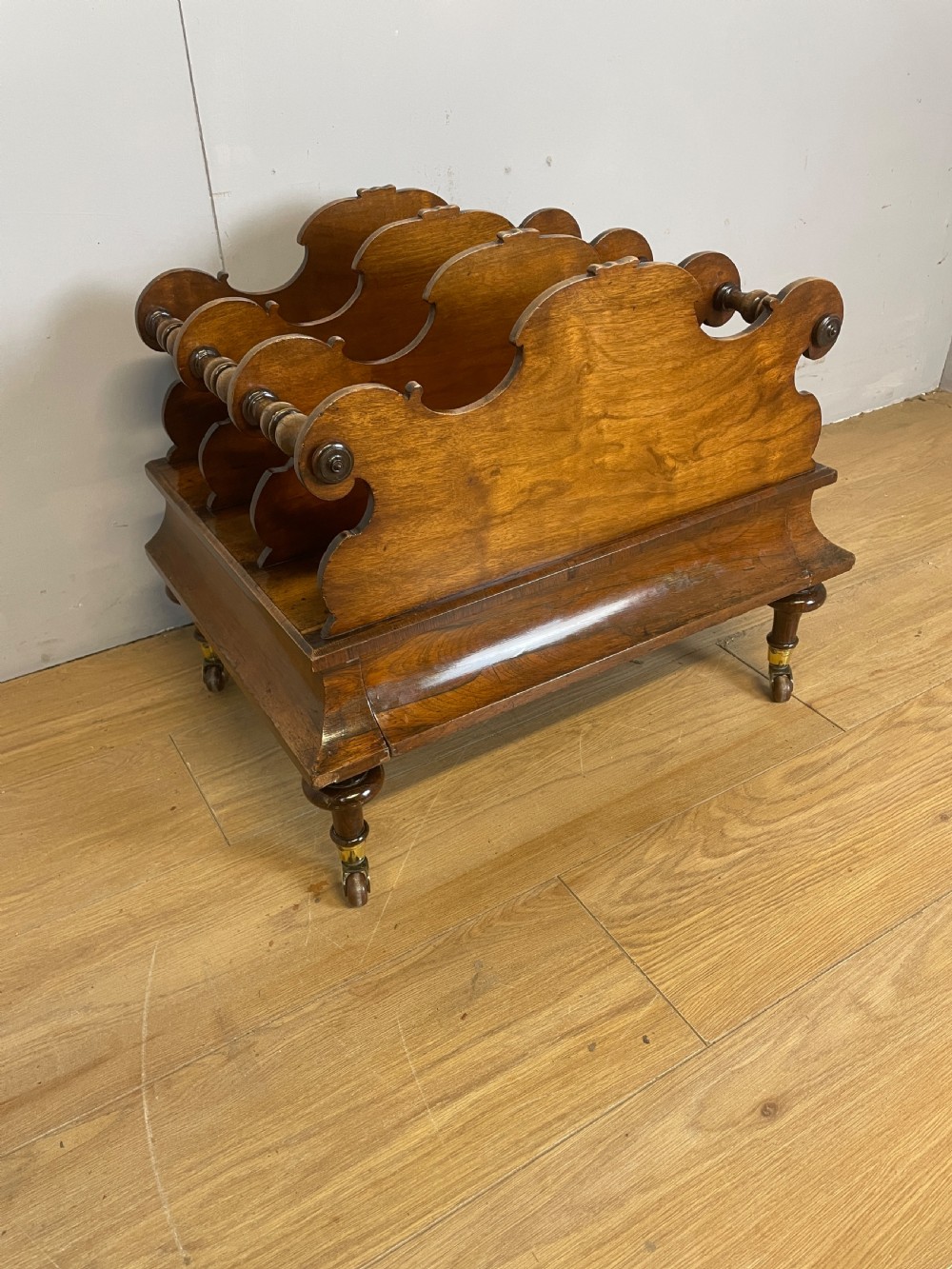 C19TH rosewood Canterbury on turned legs  View II